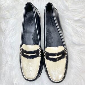 G.H Bass Weejuns Whitney Loafers black beige 9 NEW